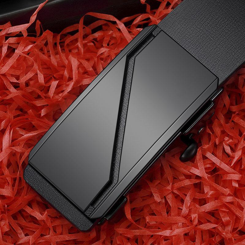 Men's Toothless Automatic Buckle Leather Belt for Men's Business Casual Versatile Simple Men's Middle Aged and Young Trousers