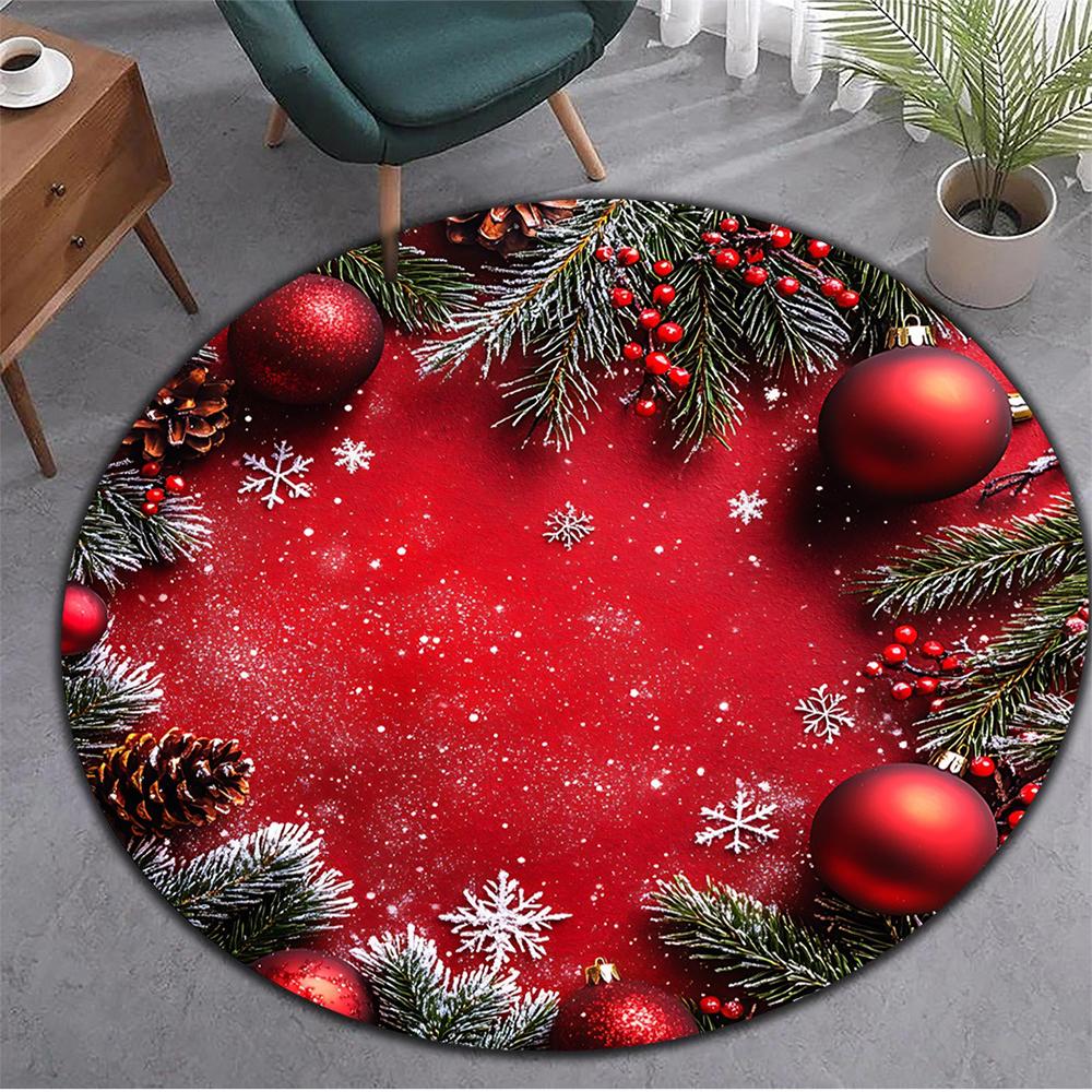 Christmas Round Rugs: Santa, Trees, and Merry Decor for Your Home! Bedroom room floor mats New Year home decoration