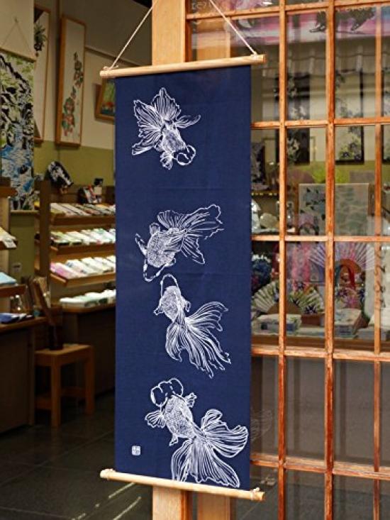 Dyed Anbo Hand Towel Demekin Anbo Navy Authentic Dyed Cotton Tokuoka Made in Japan 35cm x 100cm "Ryukin Blue" 100%
