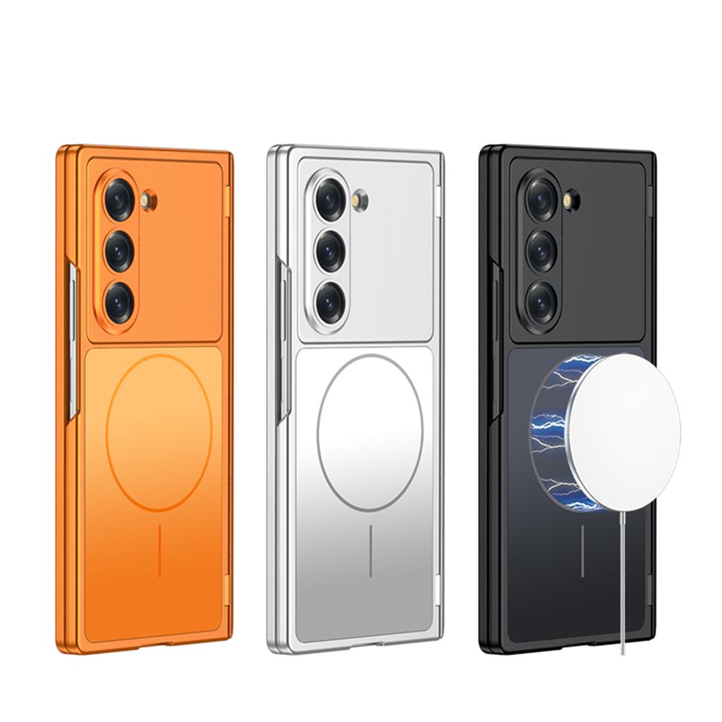 For Magsafe Phone Case for Samsung Galaxy Z Fold 7 6 FoldMatte Hinge with Mirror Film All-inclusive Shockproof Protection Cover