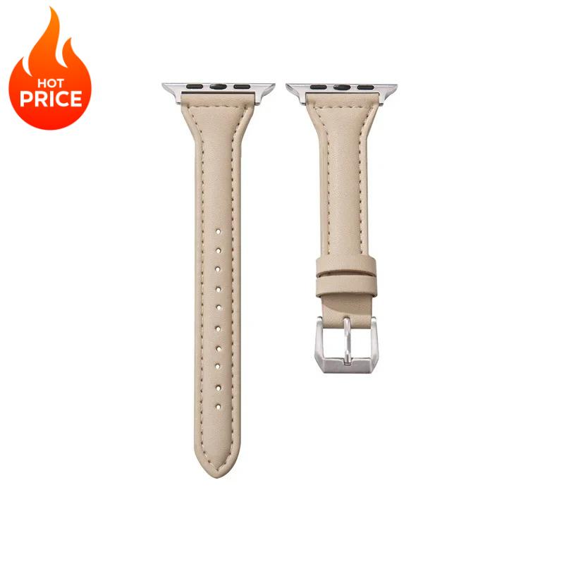 Slim Leather Strap For Apple Watch Band 44mm 40mm 41mm 45mm 44mm Bracelet For Iwatch Series 10-11 46mm 42mm Band Ultra 2-3 49mm