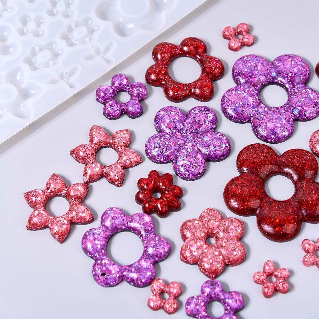 3D Flower Shape Pendant Earring Silicone Mold DIY Creative Jewelry Crafts Making Crystal Epoxy Resin Necklace Molds Art Gifts
