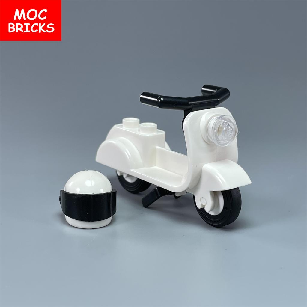 Briques de Construction Moc Non Toxiques Ville Sports Équitation Vélo Trottinette Moto Casque Assemblage Blocs de Construction Compatible Avec 15396C01 Jouets Cadeaux Enfants