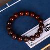 Zambia Blood Sandalwood Beads Bracelet: High-Density Small-Leaf Red Sandalwood with Gold Star Design, Prayer Beads.