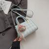 Fashion Plaid Casual Bag Women's 2025 New Trendy Handbag High Value Simple Shoulder Messenger Small Square Bag