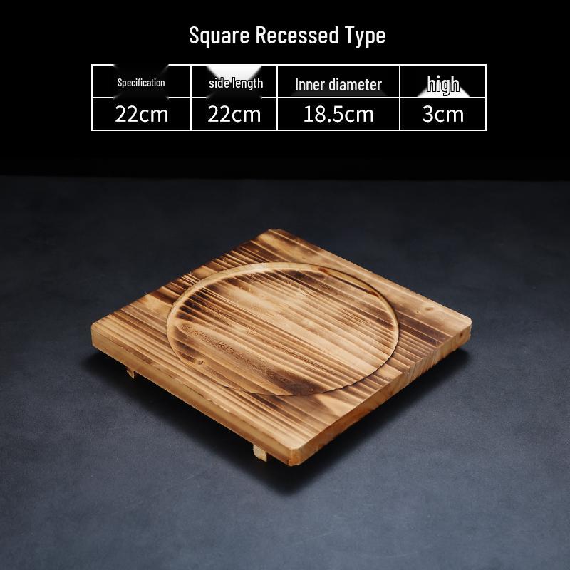High-Temperature Resistant Fir Wood Heat Insulation Tray for Clay Pot Grilling