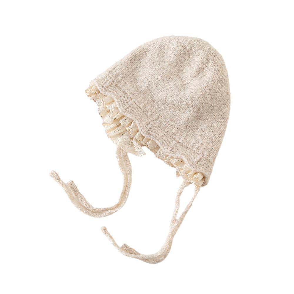 Ear Protection Kids Warm Hat Soft Knitted Lace Cap Exquisite Warmer Beanie Cap  Winter