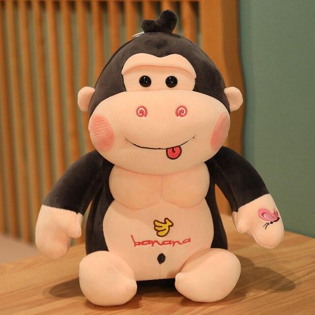 

Большое количество милых плюшевых игрушек в виде гориллы, мультяшная подушка с изображением орангутанга и обезьяны, мягкие куклы с животными для детей, подарки для мальчиков 35cm чёрный