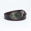 Fashion Personality Western Denim Belt Gold Plated Retro Cow Head Belt Men's Cow Leather Belt