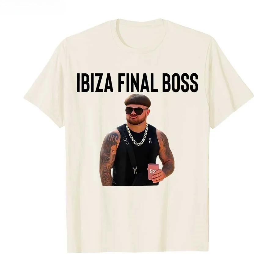 2026 Funny Viral Bower Haircut Ibiza Final Boss Meme Club Summer Tshirt for Unisex Women Cotton T Shirts Short Sleeve Tops S