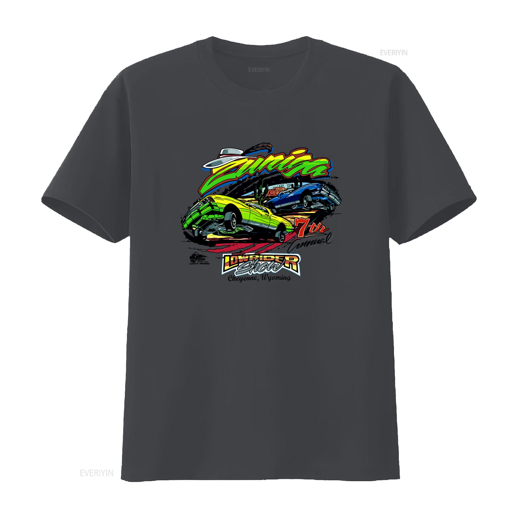 

Vintage Mens T Shirt Zuniga s 7th Lowrider Show Retro Car Design vintage Washed Stretched Slightly streetwear designer clothes 4XL