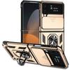 Suitable for Samsung Z Flip 6 Ring Anti fall Folding Mobile Phone Case Z Flod 7 Sergeant Push Window Protective Case