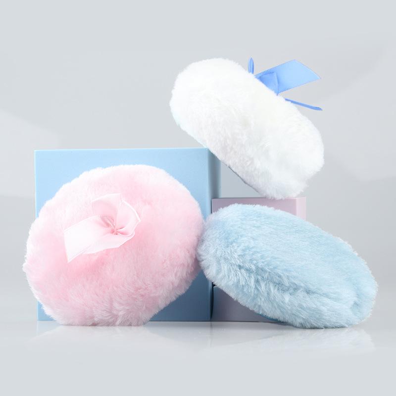 Ultra Soft Large Fluffy Powder Puff Washable Reusable Velour Face Body Powder Puff Loose Powder Puffs Wet Dry Makeup Tool