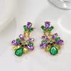 Cross-Border Mardi Gras Sparkling Rhinestone Statement Earrings