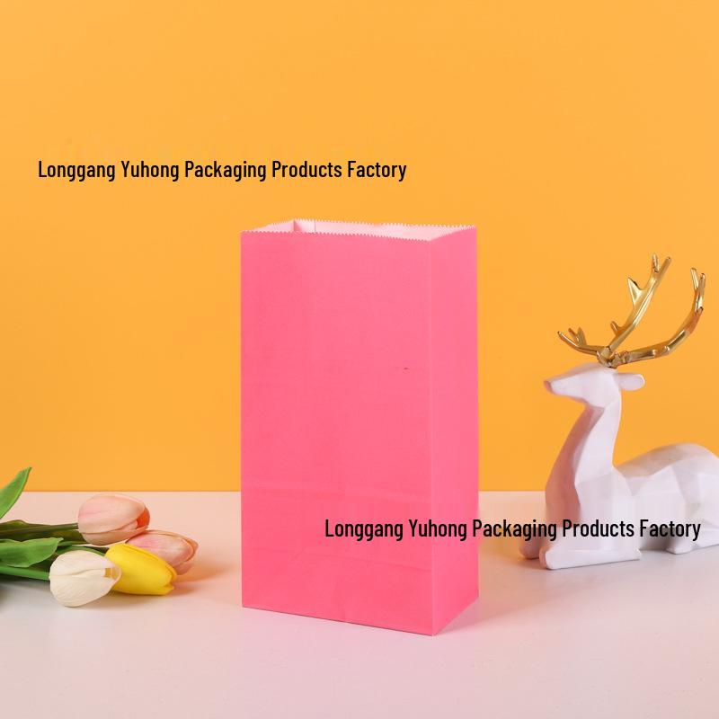 Handle-Free Colored Candy Kraft Paper Bags for Children's Gifts & Snack Storage