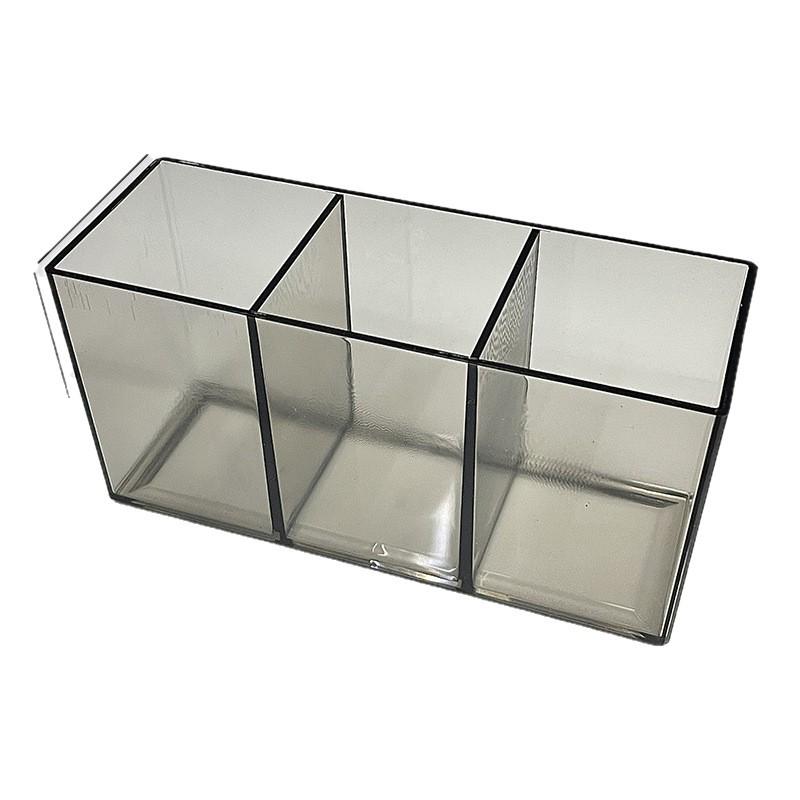 Transparent Acrylic Makeup and Stationery Organizer with Compartments