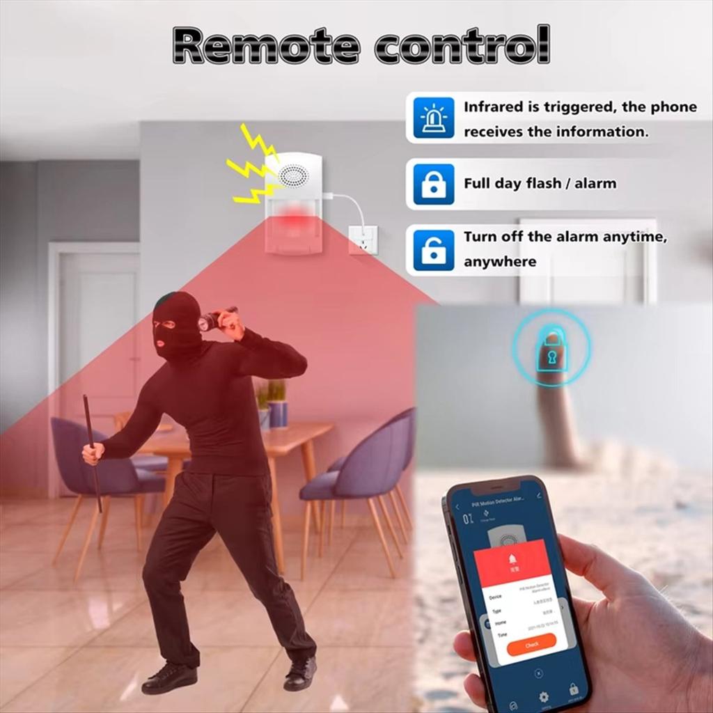 Tuya WiFi Smart Home Burglar Alarm Sensor Infrared Motion Detector PIR Sensor Security Protection Remote Monitor