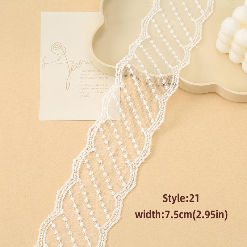 1Yards 4cm-8.5cm Wide Lace Fabric Ribbon Trim DIY Craft Clothing Sewing Supplies Curtains Tablecloths Decor Hair Bow Accessory