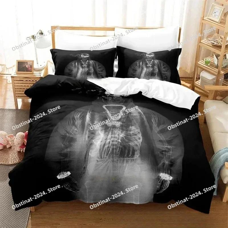 3D Hip Hop Singer Yeat Bedding Set Printed Single Comforter Quilt Bed Cover Duvet Cover Pillow Case 3 Pieces Set Kids Adult Size