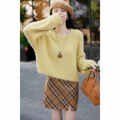 MOKANA Winter Faux Mink Velvet Long Sleeve Sweater