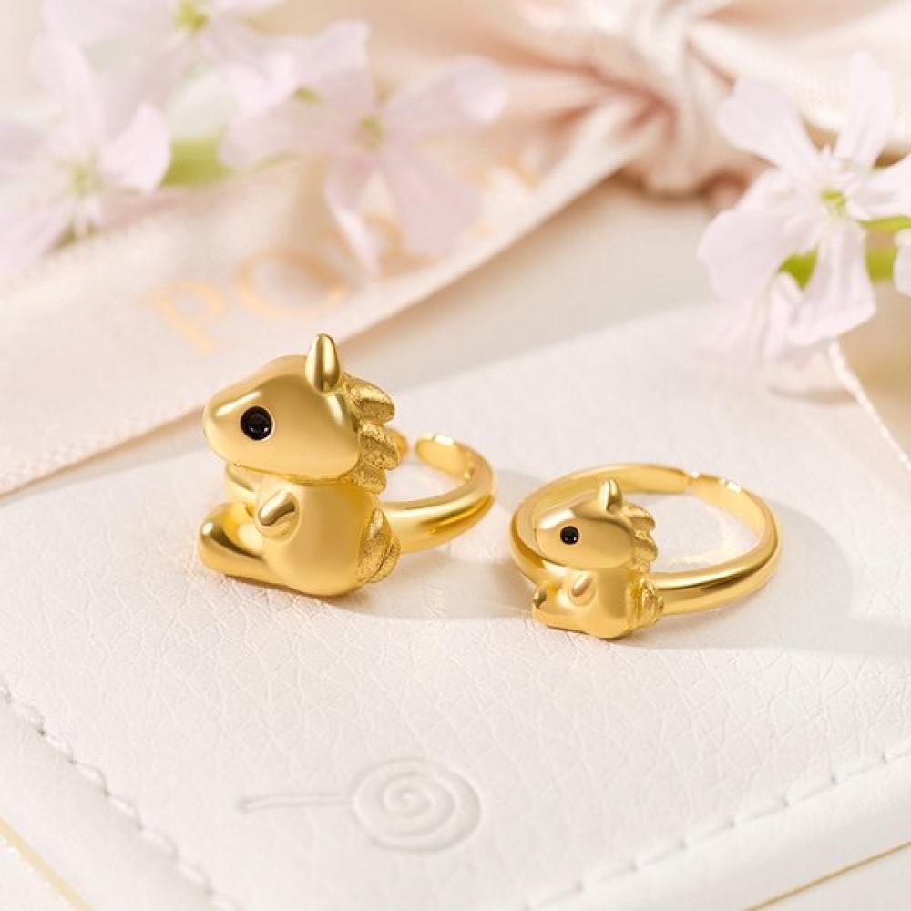 Porti 24k Gold Red Horse Ring 1g