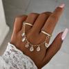 Vintage Gold Color Connected Finger Ring Bracelets for Women Shiny Crystal Zircon Evil Eye Link Chain Bracelets Party Jewelry