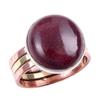 Natural Mookaite Gemstone 925 Solid Silver Jewelry Two Tone Ring Size 9.5US Y8i40
