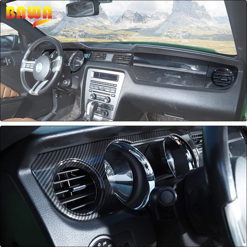 

BAWA Молдинги для интерьера автомобиля, аксессуары для украшения приборной панели центральной консоли для Ford Mustang 2010 2011 2012 2013 2014