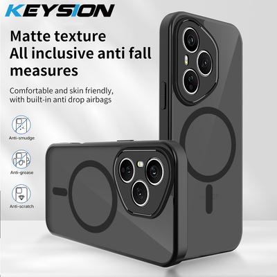 KEYSION Custodia Magnetica per Telefono per HONOR 400 Pro 5G Silicone+PC Opaca Traslucida Trasparente Antiurto Cover Posteriore per Honor 400 Lite 5G