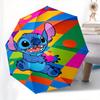 Stitch, Colorful Automatic Opening and Closing Umbrella, Compact Travel Umbrella, Lightweight and Portable, Suitable for Beach Commuting Bus