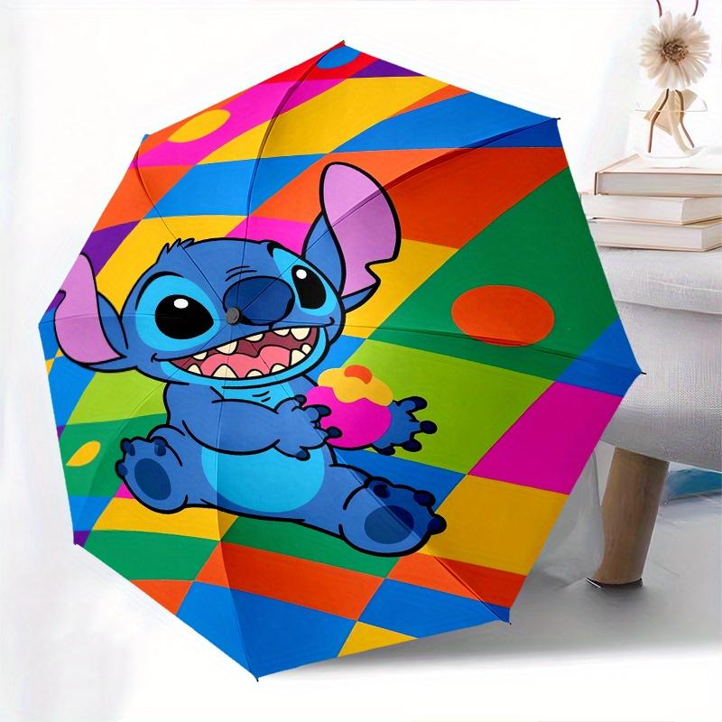 Stitch, Colorful Automatic Opening and Closing Umbrella, Compact Travel Umbrella, Lightweight and Portable, Suitable for Beach Commuting Bus