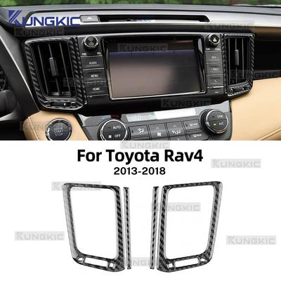 Für Toyota Rav4 XA40 2013 2014 2015 2016 2017 2018 Echter Weicher Kohlefaser-Aufkleber LHD RHD Auto-Luftauslass Zentrales Bedienfeld