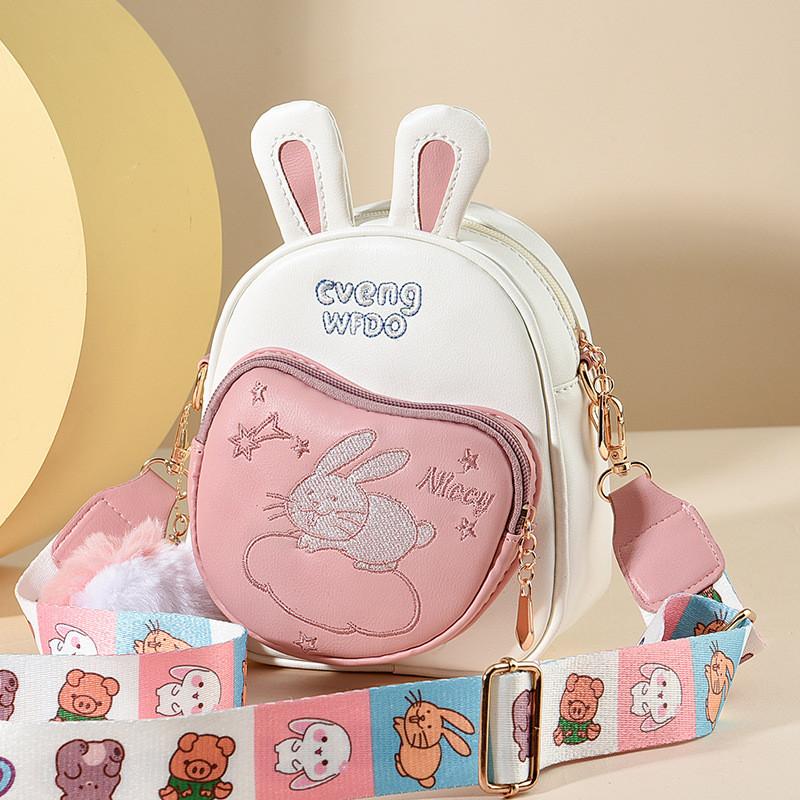 

Chic Women s Summer Rabbit Round Bag With Color Block And Chain For Daily Use White Pink