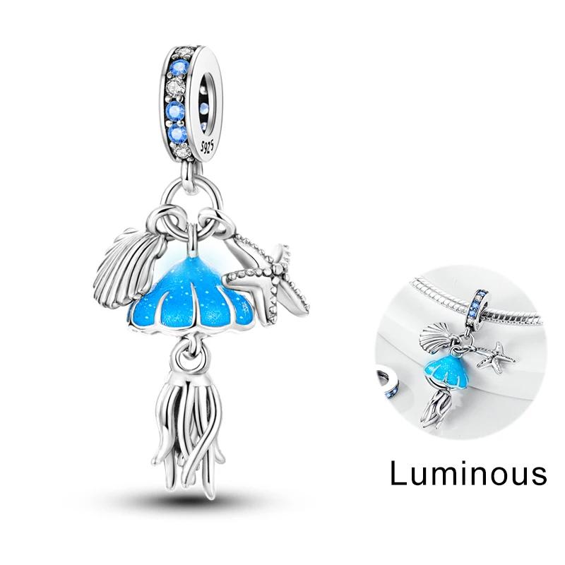 Turtles Whales Chameleon Luminous Firefly Butterfly Heart Fit Pan Charms Copper Original Bracelet For Jewelry Making
