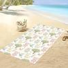 Large Quick-Dry Beach Towel Cartoon Flora and Fauna Pattern Beach Blanket Suitable for Travel Swimming Polyester Rectangular