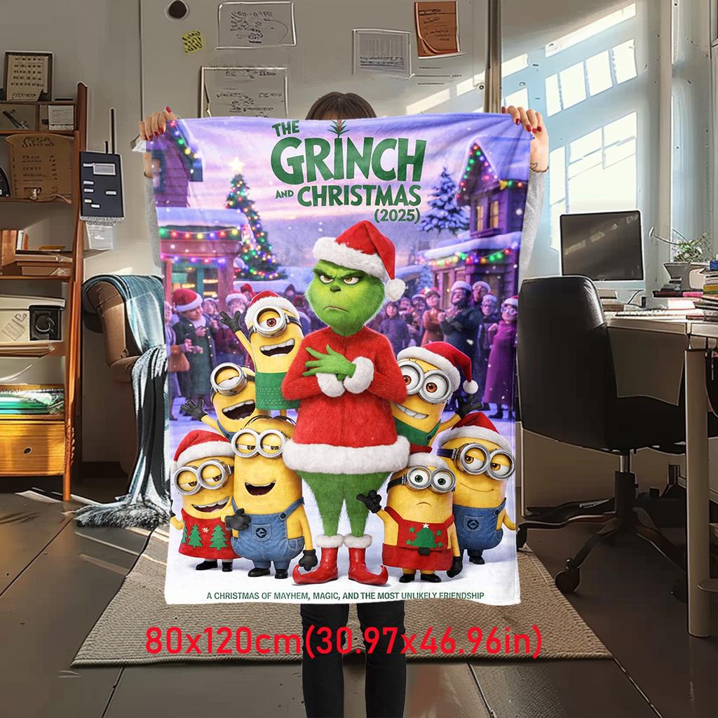 Christmas Gift Comedy Movie How the Grinch Stole Christmas blanket home warming, four season bed decoration sofa cover flannel throwing blanket K16