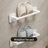 Punch-Free Wall-Mounted Bathroom Slipper Rack and Draining Storage Hanger