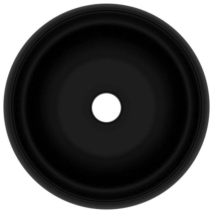 VidaXL Lavabo Rond de Luxe Vasque à Poser de Toilette Lave-mains de Salle de Bain Cuisine Vestiaire Maison Intérieur Noir 147008