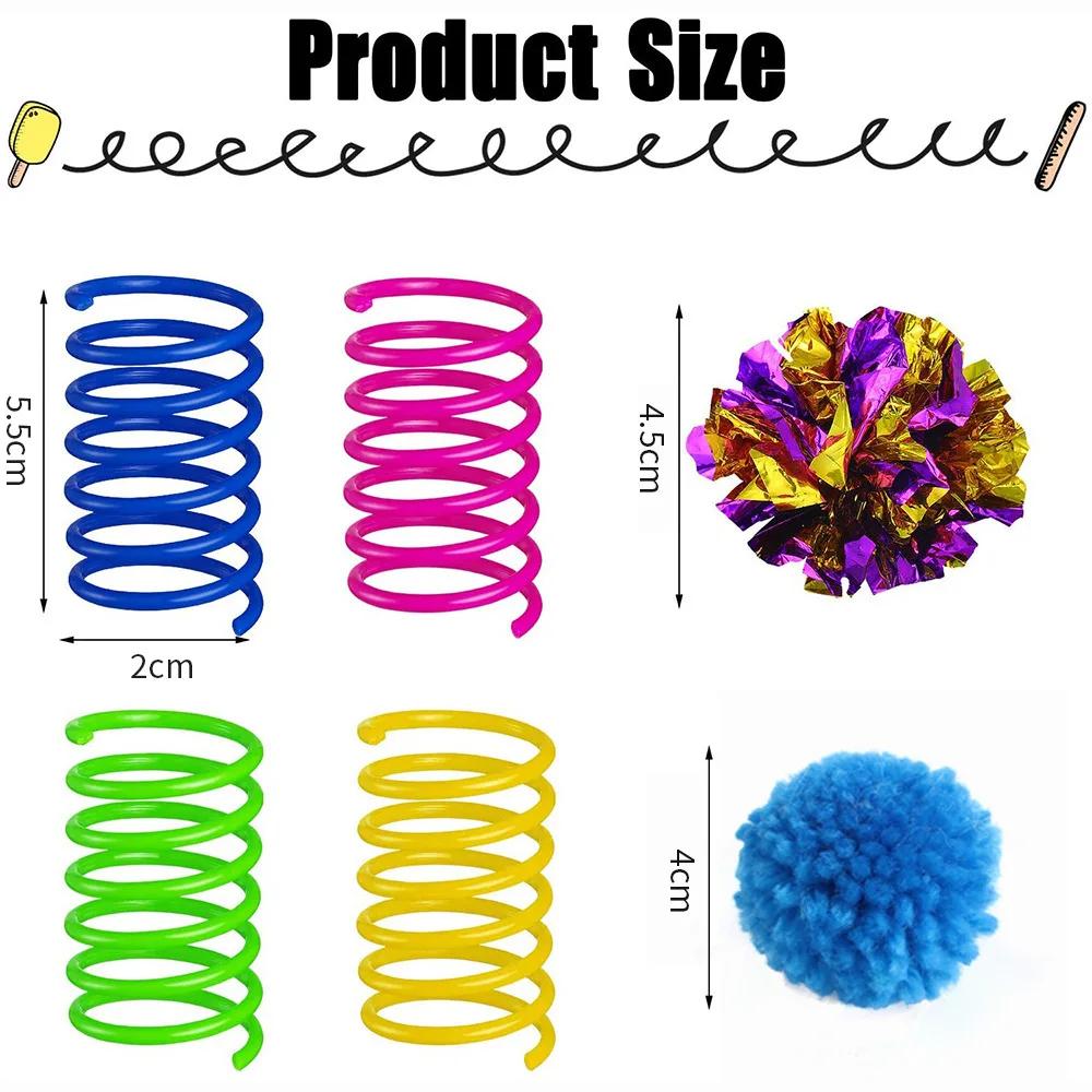 14 Pack Spring Paper Hair Ball Cat Toy Set Cat Toy Interactive Pet Products for Cat Toys Pet Accessories