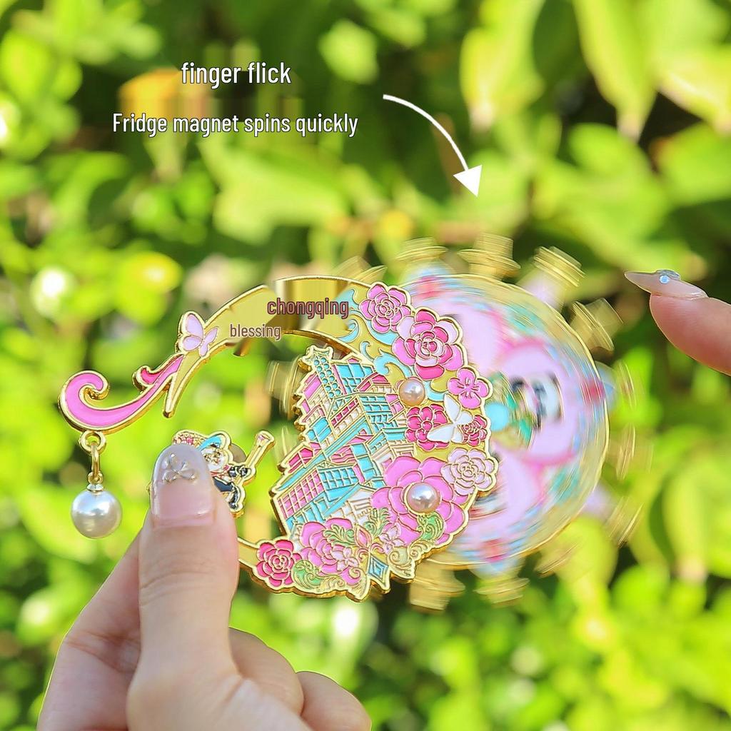 Chongqing Panda Magnetisches Souvenir: Doppelschichtiger Metall-Kühlschrankmagnet