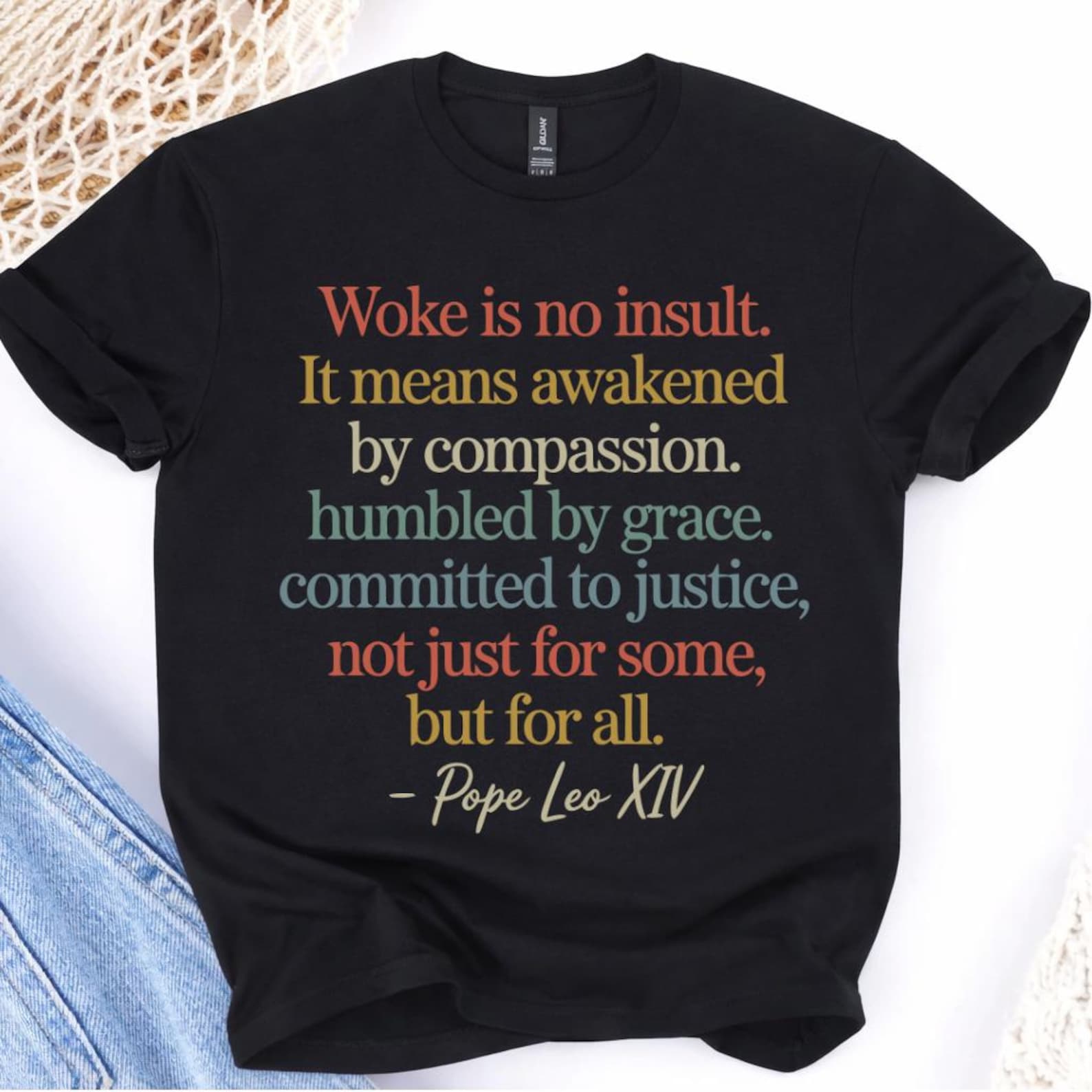 Woke Is No Insult T-Shirt | No Kings Shirt, Anti Trump Tee Pope Leo XIV Quote, Christian Liberal Tee 4XL