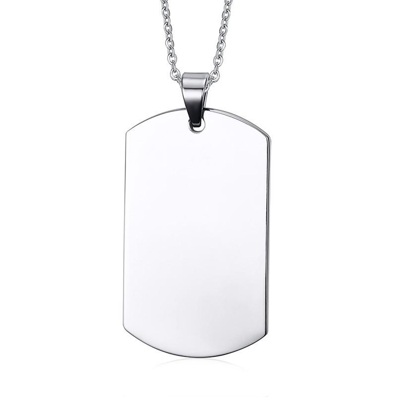 Engraved Standard Military Dog Tag Blanks Stamping Dogtag Pendant Stainless Steel Men Women Charm Plain Jewelry