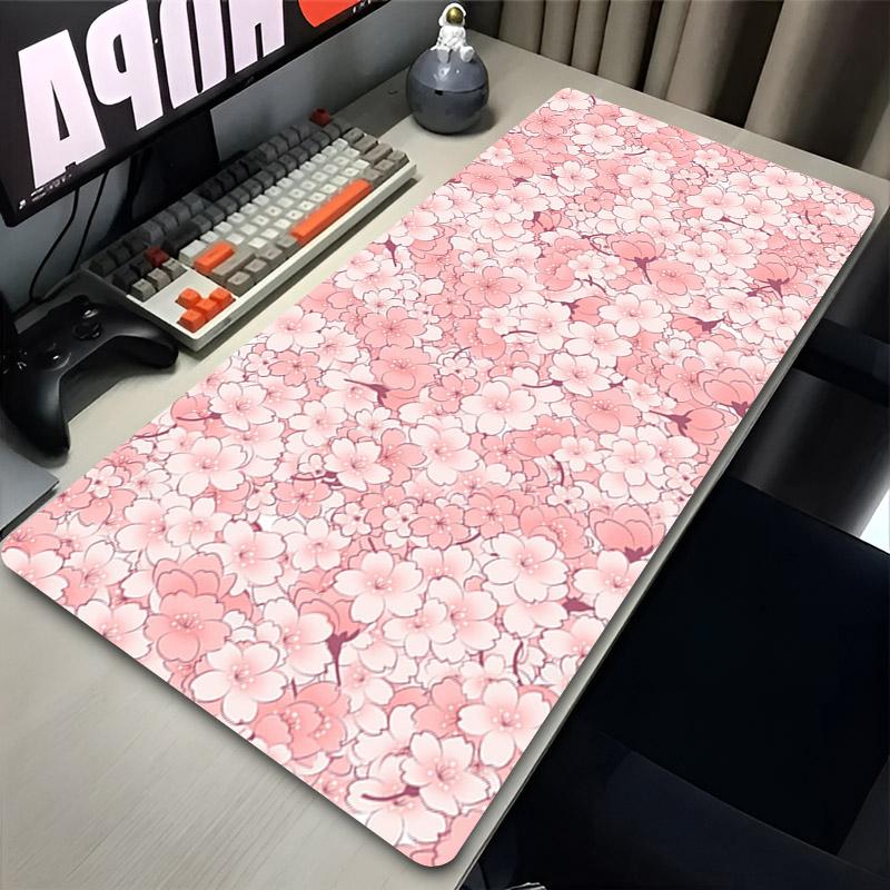 Japan Sakura Scenery Anime Pink Mousepad Gamer HD Printing Cherry Blossom Laptop Desk Mat Big Mouse Pad Keyboard Office Tablepad