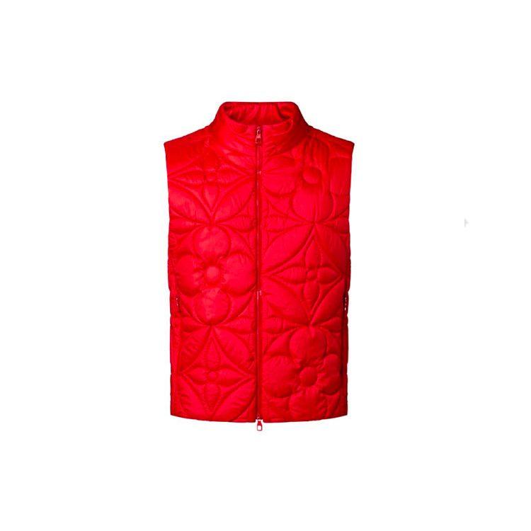 LOUIS VUITTON New Quarterly Products Of LV Vests Men's Red Stand Collar Moderate Other 1A9FR7