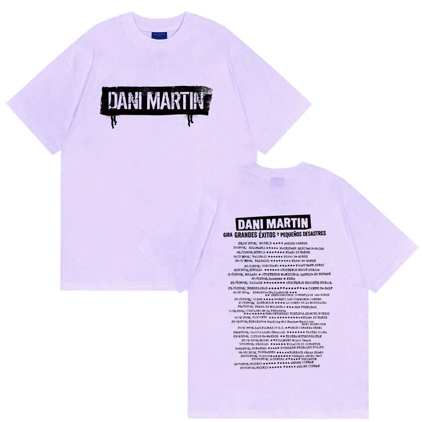 Rock Band Dani Martin Tour 2026 Print T Shirt Mens Vintage Gothic Short Sleeve Tshirts Hip Hop ONeck Oversized Cotton Tshirt