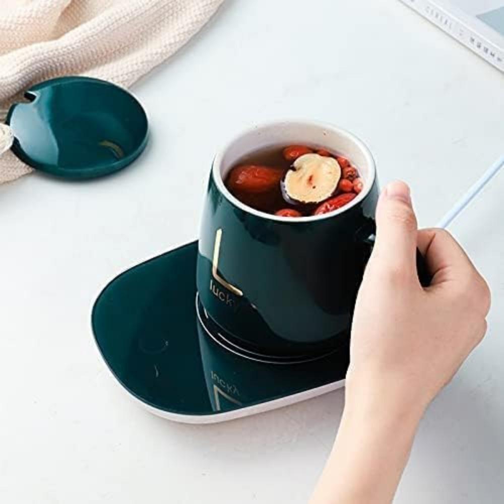 Smart Coffee Set Auto On/Off Gravity-Induction Mug Office Desk Use Candle Wax Cup Warmer Heating Plate (Up to 131 F/55C)