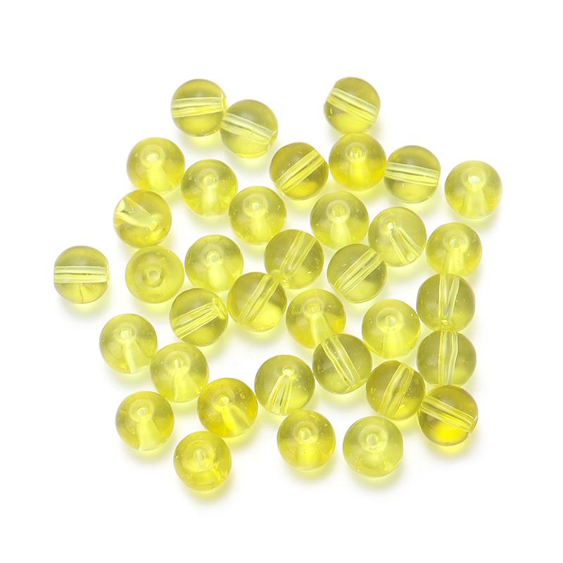 50 Stück Runde Glasperlen Bunt Transparent Glänzend Lose Perlen Für Schmuckherstellung DIY Basteln Halskette Armband Zubehör Großhande