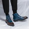 Fashion Winter Trend High Top Workwear Shoes Tips Thick Soles for Men's Business Dress Shoes British Style Men's Leather Ankle Boots