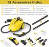 GOPLUS 2000W Steam Cleaner with 1.8L Tank, 13 Accessories, 5 Bar Pressure, Steam Broom for Carpets, Windows, Glass & Curtains
