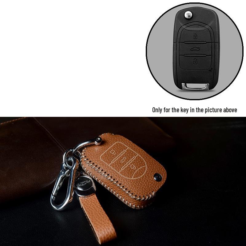 Baojun Car Key Case - Genuine Leather Shell for 730, 510, 530, 360, 560, 310W Models. Durable & Stylish for Women.